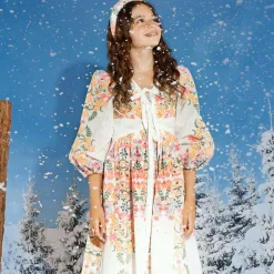 Marlo Kids Girls White Cotton Embroidered Floral Dress Best