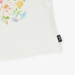 Rock Your Baby Girls White Cotton Floral T-Shirt Online