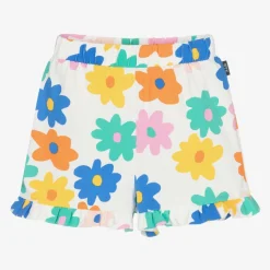 Rock Your Baby Girls White Cotton Floral Print Shorts Online