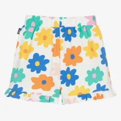 Rock Your Baby Girls White Cotton Floral Print Shorts Online