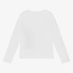 Mayoral Girls White Cotton Girl Graphic Top Sale