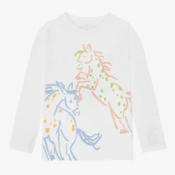 Stella McCartney Kids Girls White Cotton Horse Top Outlet