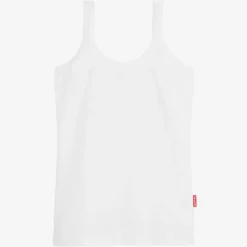 Claesens Girls White Cotton Jersey Vest Outlet