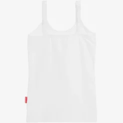 Claesens Girls White Cotton Jersey Vest Outlet