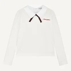 Dolce amp; Gabbana Girls White Cotton Jersey Top Sale