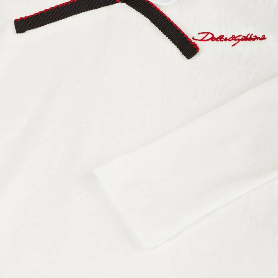 Dolce amp; Gabbana Girls White Cotton Jersey Top Sale