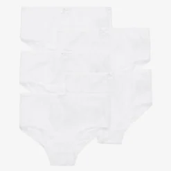 Childrensalon Essentials Girls White Cotton Knickers (5 Pack)