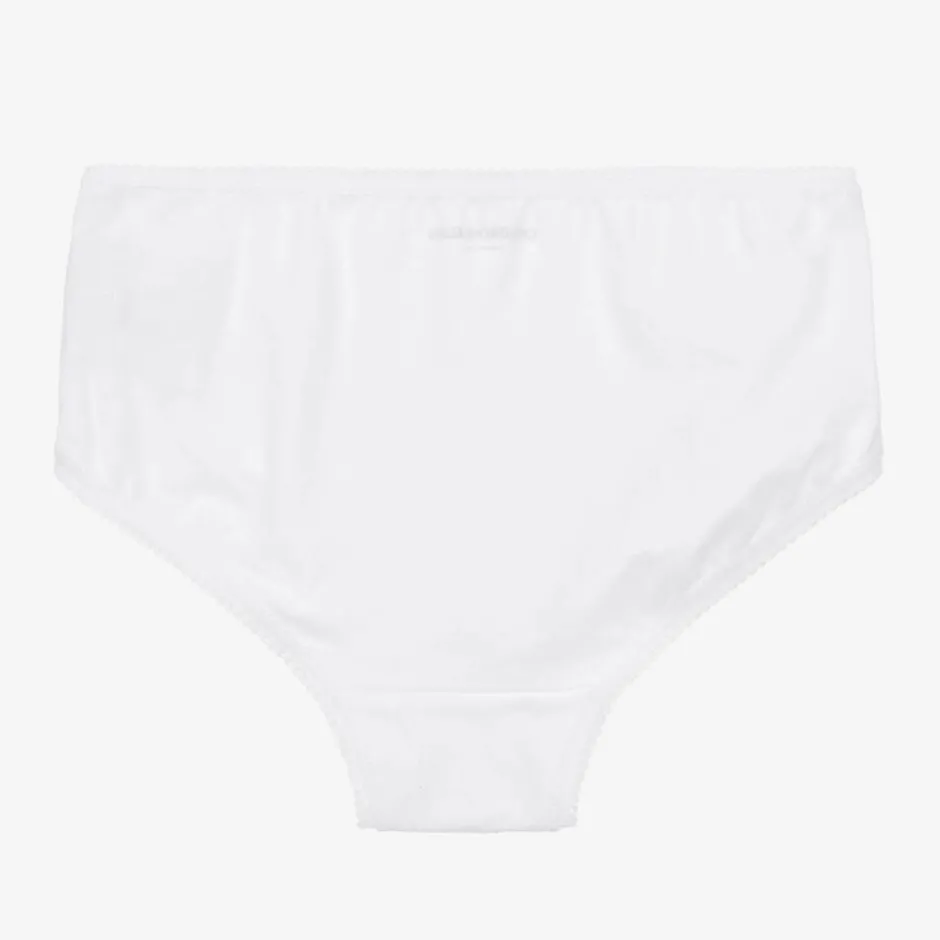 Childrensalon Essentials Girls White Cotton Knickers (5 Pack)
