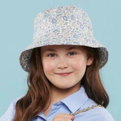 Milledeux Girls White Cotton Liberty Print Sun Hat Outlet