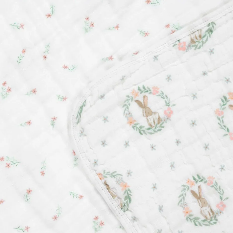 aden + anais Girls White Cotton Muslin Blanket (112cm) Clearance