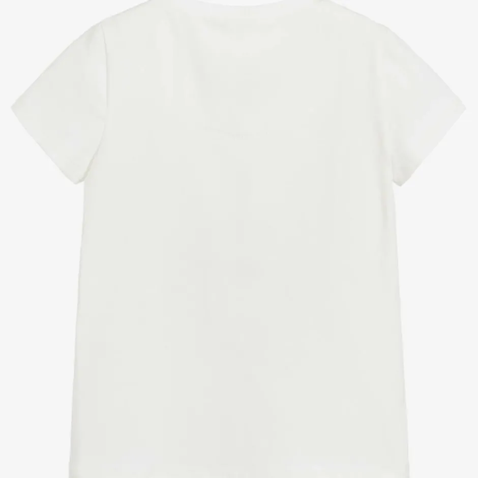 Childrensalon Occasions Girls White Cotton Sequin Butterfly T-Shirt Outlet