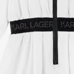KARL LAGERFELD KIDS Girls White Cotton Shirt Dress Sale