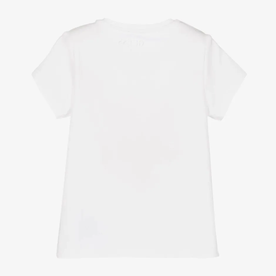 Guess Girls White Cotton Teddy Bear T-Shirt Hot