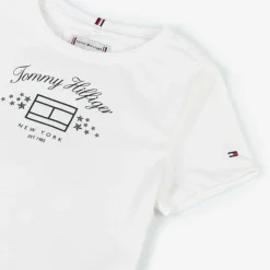 Tommy Hilfiger Girls White Cotton T-Shirt Sale