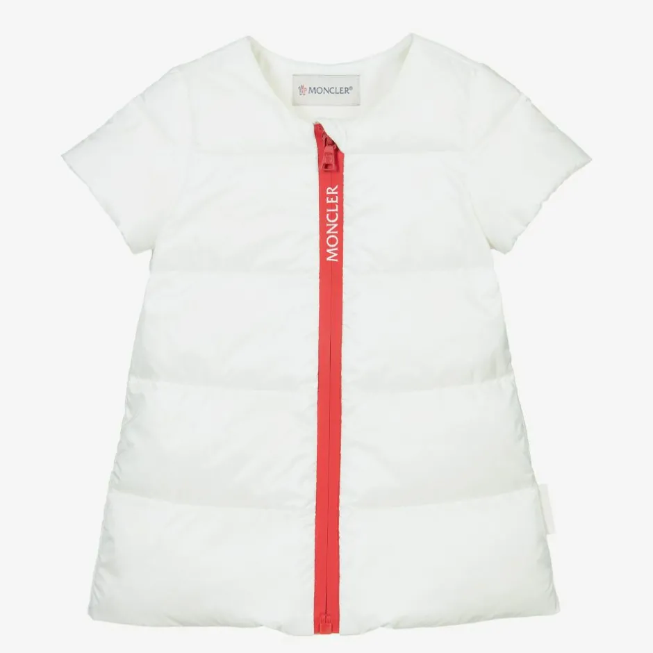 Moncler Enfant Girls White Down Padded Dress Hot