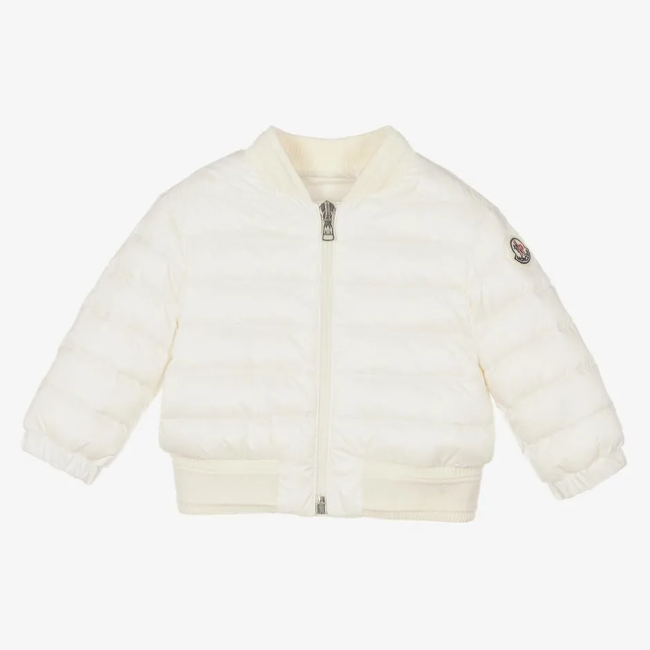 Moncler Enfant Girls White Down Padded Ter Jacket Clearance
