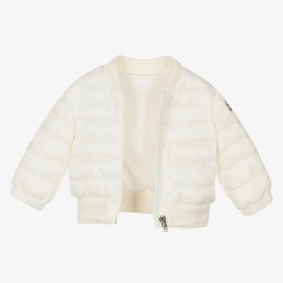 Moncler Enfant Girls White Down Padded Ter Jacket Clearance