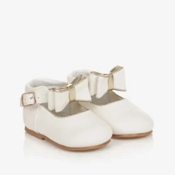 Sevva Girls White Faux Leather Bow Shoes Best