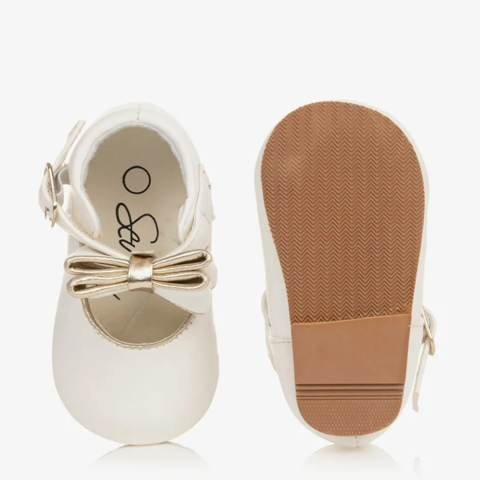 Sevva Girls White Faux Leather Bow Shoes Best