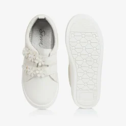Sevva Girls White Faux Leather & Lace Trainers Clearance