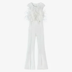 Junona Girls White Feather Jumpsuit Best