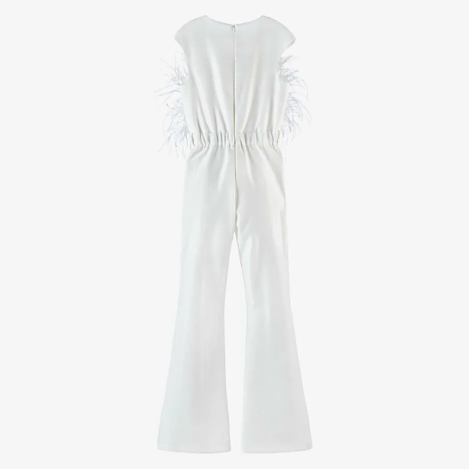 Junona Girls White Feather Jumpsuit Best