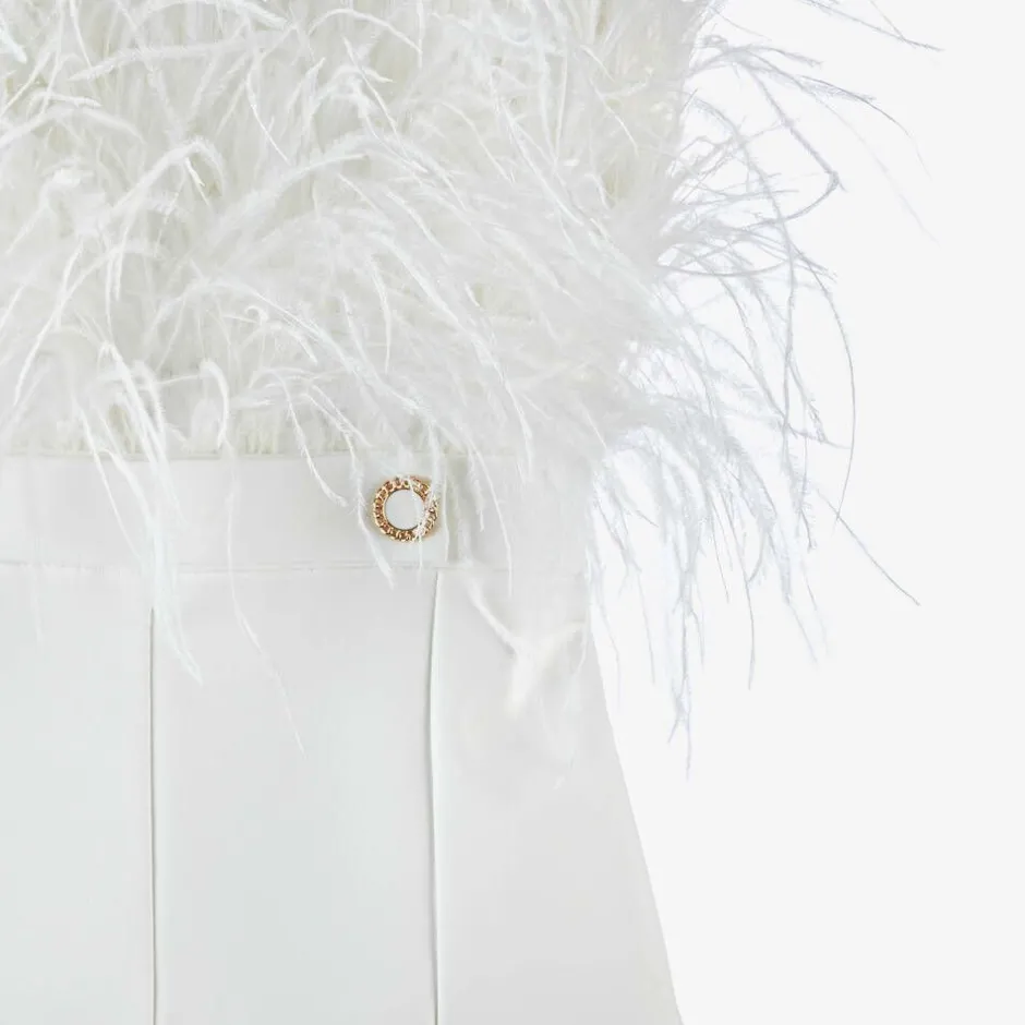 Junona Girls White Feather Jumpsuit Best