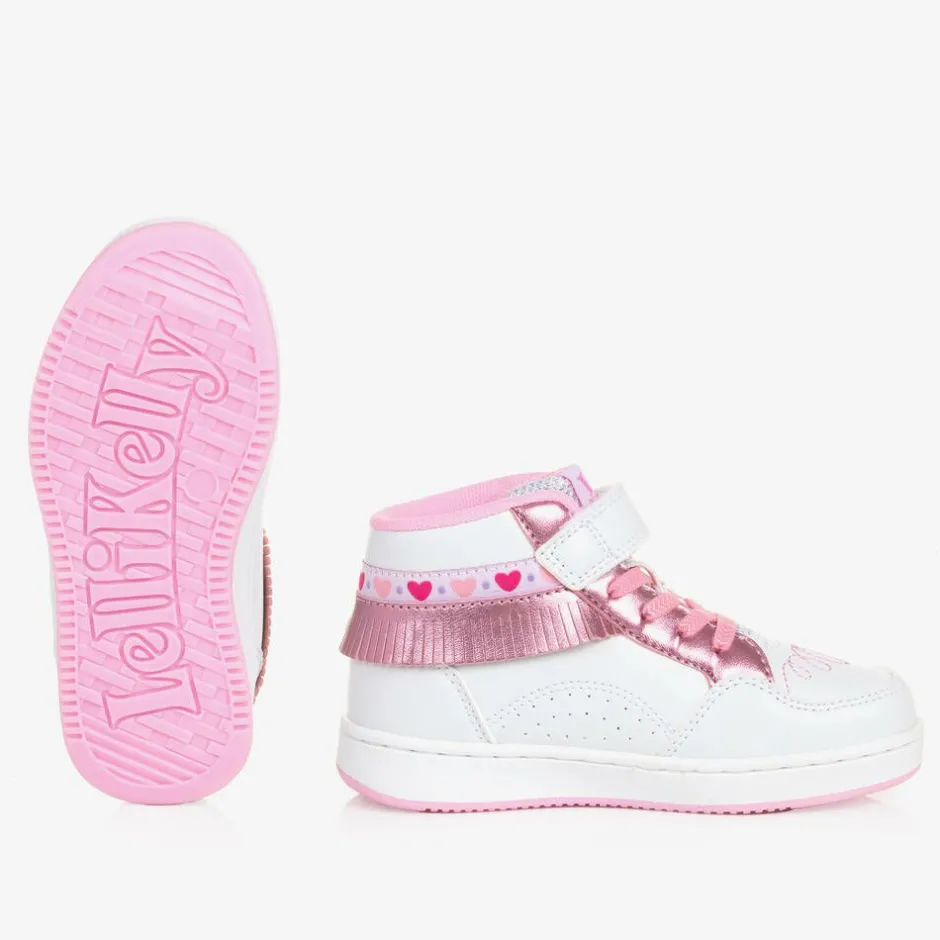 Lelli Kelly Girls White Fringed High-Top Trainers