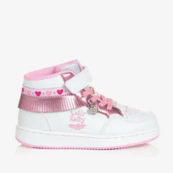 Lelli Kelly Girls White Fringed High-Top Trainers