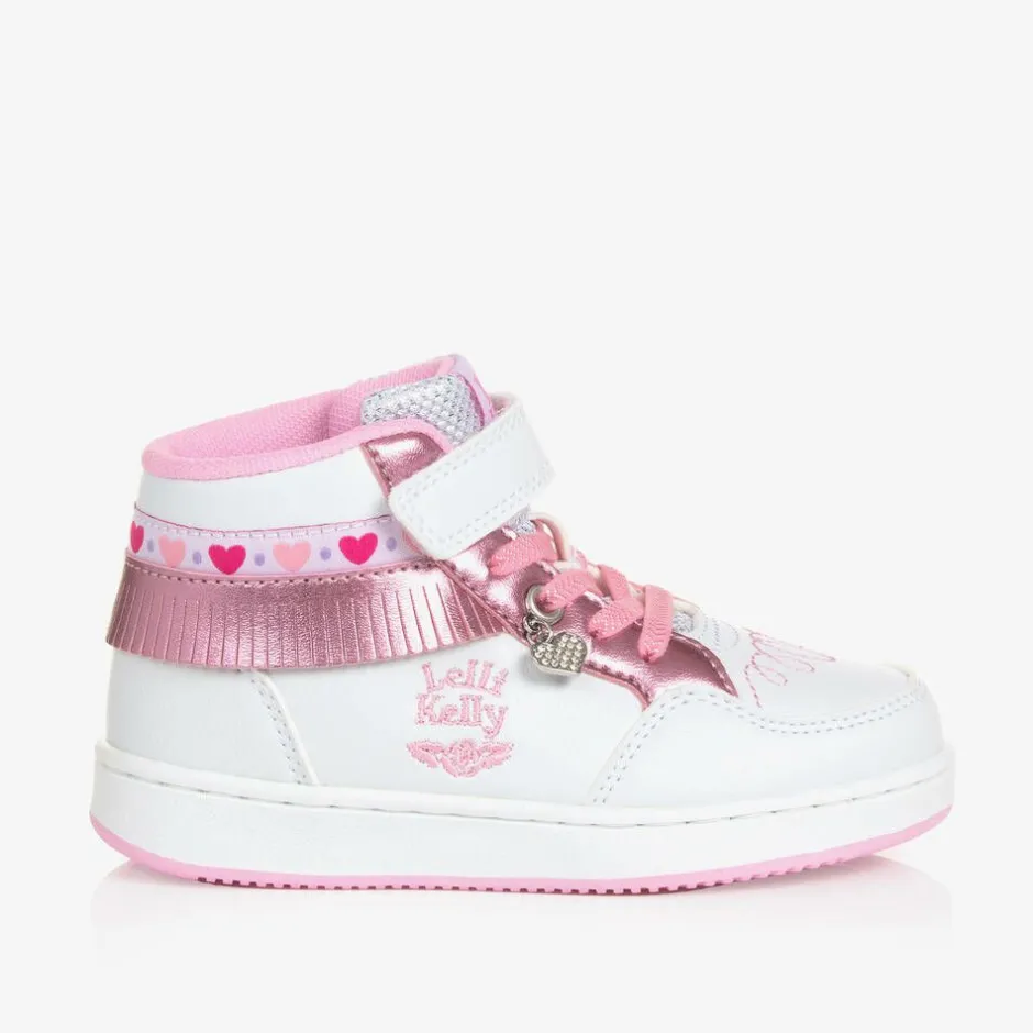 Lelli Kelly Girls White Fringed High-Top Trainers