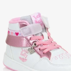 Lelli Kelly Girls White Fringed High-Top Trainers