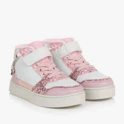 Lelli Kelly Girls White Glitter Bracelet High-Top Trainers Discount