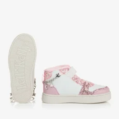 Lelli Kelly Girls White Glitter Bracelet High-Top Trainers Discount