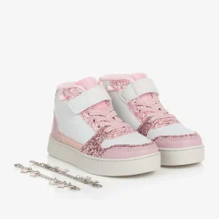 Lelli Kelly Girls White Glitter Bracelet High-Top Trainers Discount