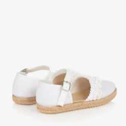 Pisamonas Girls White Lacey Espadrilles Sale