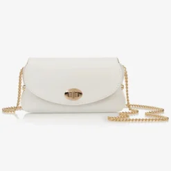 Zaccone Girls White Leather Bag (18cm) Discount