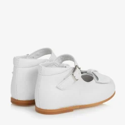 Childrens Classics Girls White Leather Bow Shoes Sale