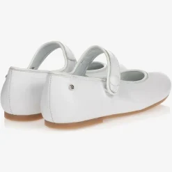 Manuela de Juan Girls White Leather Pumps