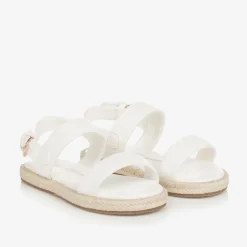 Age of Innocence Girls White Leather Sandals Hot