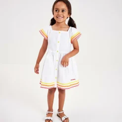 Childrens Classics Girls White Leather Sandals