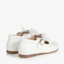 Childrens Classics Girls White Leather Shoes Discount