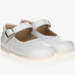 Early Days Girls White Leather Shoes