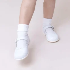 Early Days Girls White Leather Shoes