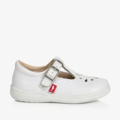Chipmunks Girls White Leather T-Bar Shoes Outlet