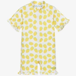 Mitty James Girls White Lemon Sun Suit (UPF 50+) Hot