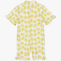 Mitty James Girls White Lemon Sun Suit (UPF 50+) Hot