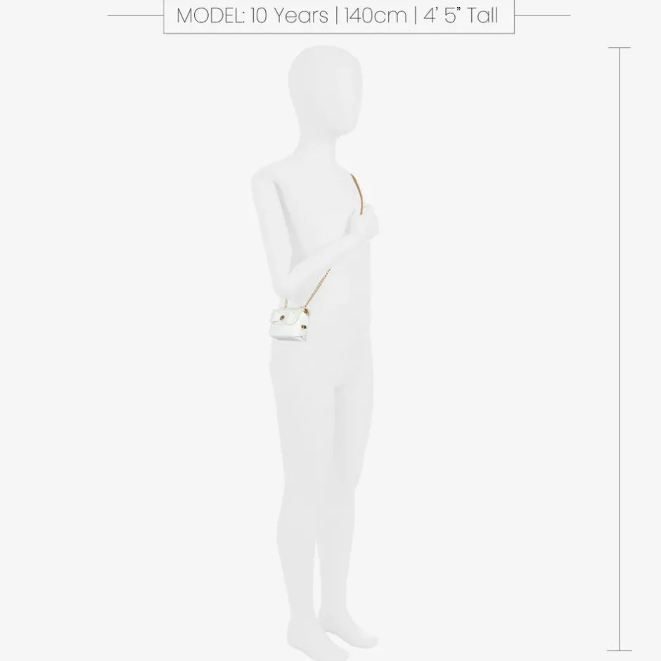 Zaccone Girls White Mini Shoulder Bag (8cm) Outlet