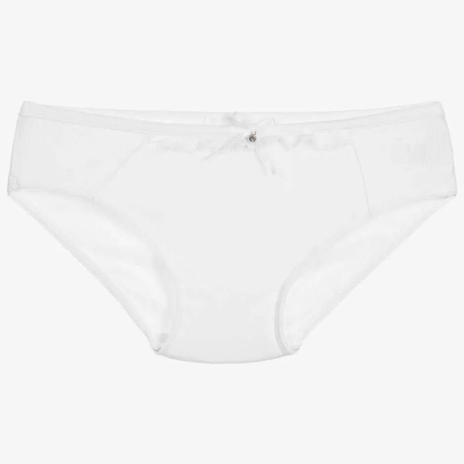 Story Loris Girls White Modal & Lace Knickers Online