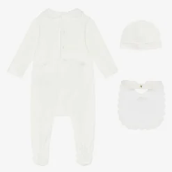 Chloé Girls White Organic Cotton Babysuit Gift Set Discount