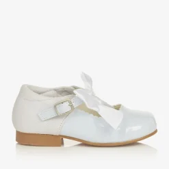 Sevva Girls White Patent Faux Leather Bow Shoes Best